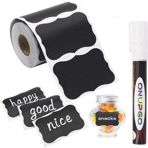 Chalkboard Labels 180pcs with Chalk Marker Waterproof Reusable Jar Stickers